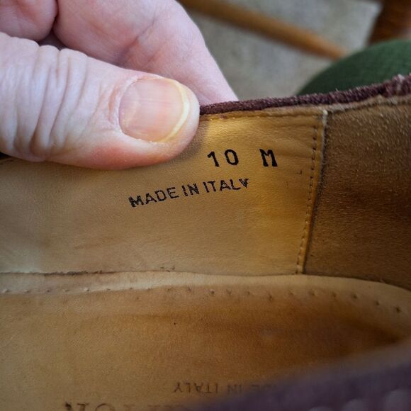 Paul Frederick Made in Italy Burgundy suede slip-on shoes - Picture 10 of 11